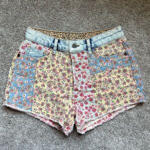 Anthropologie Floral Patchwork Jean Shorts